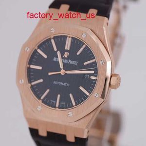 Последние часы AP Watch Calendar Watch Royal Oak 15400OR Мужские часы Розовое золото Черный циферблат Автоматические механические швейцарские известные деловые часы Роскошный спортивный диаметр