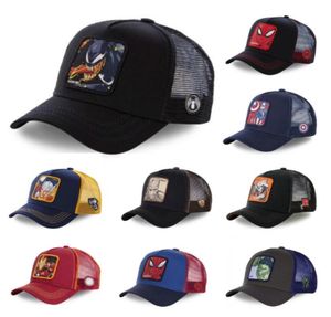 2021 Brand Super Heros Anime Cartoon Baseball Caps dla kobiet Regulowane sporty na świeżym powietrzu Capback Cap Girls Sunshade Hats3559092