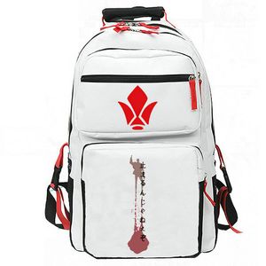 Tekkadan Backpack Orga Itsuka Daypack Anime School Bag Cartoon Print Rucksack Casual School Torebka White Black Day Pack