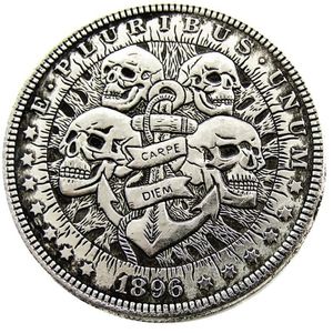 Hb24 hobo morgan dólar crânio zumbi esqueleto copiar moedas latão artesanato ornamentos decoração para casa accessories311x