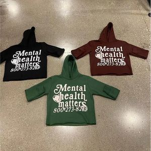 Vintage Street Personalized Fashion Hoodie European and American Autumn Winter Letter Printing Men Pullover Sweater 240227