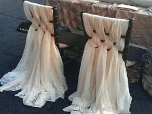 20162017 Elegant Cheap Chiffon Ruffles Chair Sash For Wedding Decorations Anniversary Party Banquet Accessory In Stock Chair Cove8737780