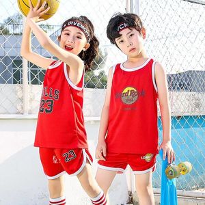 Conjuntos de roupas crianças meninos esportes roupas de basquete terno 2024 verão crianças da criança adolescentes bebê moda colete camiseta 2pcs roupas esportivas