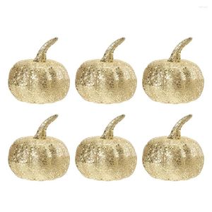 Decorative Flowers 6 Pcs Artificial Pumpkin Lifelike Props Halloween Party Decor Expandable Polystyrene Ornament Glitter Foam