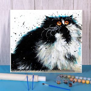 数字による動物ペルシャ猫diyペイントを設定したアクリルペイント50*70ボードの手作りの大人アート