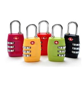 TSA Luggage Strap Locks 3 Digit Plastic Alloy Lock Password Customs Handbag Padlock Combination Suitcase Travel Lock Resettable with opp package bag party Favor