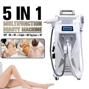 Attrezzatura laser 5 IN 1 di alta qualità Macchina OPT per la depilazione elight indolore E ringiovanimento della pelle leggera Macchina per la rimozione delle rughe del pigmento di depilazione laser IPL RF Nd Yag