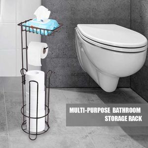 Toilet Paper Holders Stainless Steel Bathroom Paper Roll For Phone Tissue Multifunctional Storage Shelf Toilet Paper Holder Vertical Storage Basket 240313