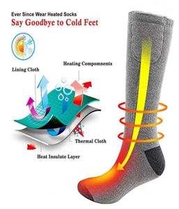Meias esportivas 2021 atualização elétrica aquecida bota pés mais quente usb bateria recarregável meia quente esportes acessórios19421608