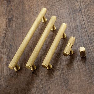 Puxador de gaveta de armário de cozinha, puxador de latão dourado texturizado simples, maçanetas de armário, porta de móveis, hardware222l