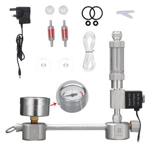 Equipamento Kit de sistema gerador de CO2 para aquário DIY com válvula solenóide Contador de bolhas de verificação Kits de reator de dióxido de carbono para plantas aquáticas