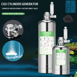 Attrezzatura Kit sistema generatore di CO2 per acquario Sistema generatore di bombola di CO2 con elettrovalvola Diffusore a bolle serbatoio per pesci Anidride carbonica 1/2L