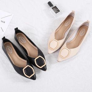 Scarpe casual Donna coreana Soft Roll-up Donna Microfibra A punta Comoda Ballerine incinte Mocassini con fibbia in metallo Femme Flats Espadrillas