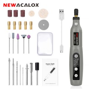Sliper Newacalox Cordless Mini Rotary Tool Electric Carving Pen Woodworking Tools 5Speed ​​Variable med USB Fast Charging för DIY Craft