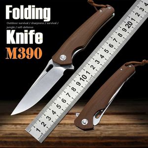 Camping Hunting Knives M390 Steel G10 Ball Bearing Handle Foldable Camping Knife Hunting Outdoor Survival EDC Jungle Life Saving Tool 240315