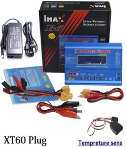 Controle Home Inteligente IMAX B6 Tela LCD Digital RC Lipo NiMh Carregador de Equilíbrio de Bateria Carregando XT60 T Plug Adaptador JST Tempreture7599854