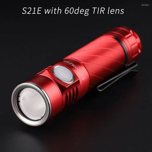 El feneri meşale konvoy s21e el feneri 519a led linterna 60deg tir lens 21700 flaş ışık torç kamp lambası iş tipi-c c şarj portu