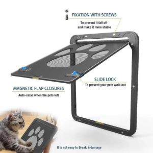 Gabbie Modello di impronta di cane Pet Cat Door Window Door Screen Doggie Flap Forniture per animali domestici sicure