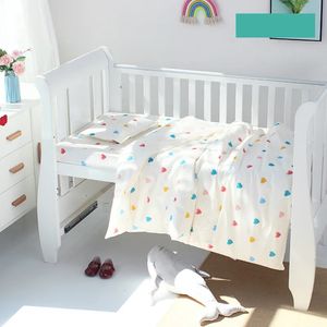 3PCSSet Baby Bedding Set Småbarn Crib Artikel med lakan Kuddkuddkunn Täckning Mjuk bomulls barnsäng för rum 240307