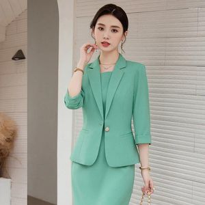 Work Dresses Formal Women Business Wear Suits With Tops And Dress OL Styles Ladies Office Professional Blazers Outfits Set