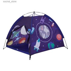 Leksakstält fällbara fällbara barn Lek House Castle Tält Wigwam Portable Kids Space Planet Rocket Toys Tent Girls Boy Room Decoration L240313