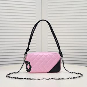 K a n g p e n g Borsa da bowling Pelle di vacchetta Piccola fragranza del diamante del vento Borsa da donna alla moda con cuscino Boston Borsa a tracolla con una spalla diagonale