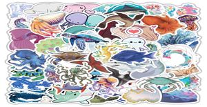 1050PCSPack Marine Life Stickers For Notebook Motorcycle Skateboard Computer Decal Cartoon Luggage Octopus Fish Decal Sticker Ca9730082