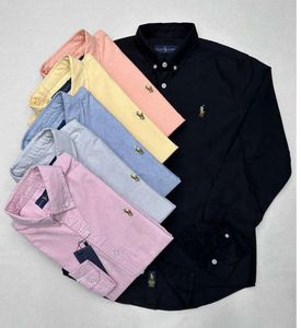 Erkekler Sıradan Polo Ralphs Uzun Kollu İlkbahar ve Sonbahar İş Pamuk Oxford Demir Slim Paul Resmi Gömlek Yüksek Kalite 84V