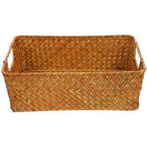 Servis uppsättningar förvaringsfack Straw Bread Basket Bekväm fruktdekorativa korgar Hemtillbehör Bok Kosmetikhållare Multifunktion