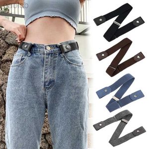 Gürtel Unsichtbare Gürtelschnalle Nahtlose Lazy Elastic Jeans Gürtelschnalle Stretch Taillengürtel ldd240313