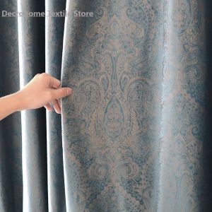 Curtains Curtains for Living Room Bedroom Upscale Deluxe High Shading Simple European Style Velvet Luxury Blue Gray Windows Door