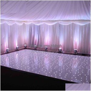 Pista da ballo a LED Acrilico Starlit Bianco/Rgb Luce Pavimentazione Piastrelle Effetti di illuminazione scenica 60X60 / 60X120Cm Pannello stella wireless per matrimonio Dhioc