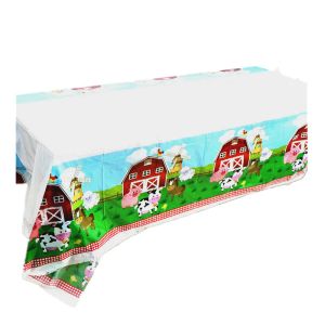 Boxes 1pc Party Supplies Farm Animals Pig Cow Sheep Theme Party Birthday Party Decoration Disposable Table Cloth Table Cover 108*180cm