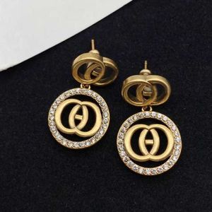 Designernever Fade Luxury Designer Large Diamond G Dangle Stud 18K Gold Women Letter Engrave Drop Earrings Girls Wedding Jewelry Gift {カテゴリ}