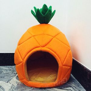 Creative Kennel Cat Nest Teddy dog Fruit Banana Strawberry Pineapple watermelon cotton bed warm pet Products Foldable Dog house C1229O