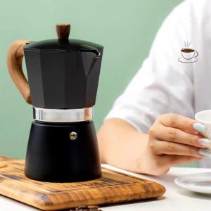 Ferramentas MokaPot Italian Home Coffee Maker Handheld Espresso Pot para cervejas ricas e aromas de aço inoxidável fogão percolador com E