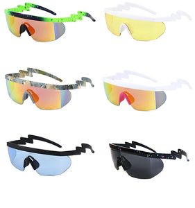 الرياضة Siamese Lens Sunglasses Lightning Light في الهواء الطلق نظارات ركوب الدراجات الرياضية غير النظامية نظارة شمسية 19102 شاطئ نظارة شمسية