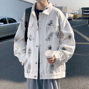 Instagram Denim 남자의 트렌디 한 하이 스트리트 재킷 가을 겨울 오버 사이즈 하이 엔드 느낌 Ruffian과 잘 생긴 옷 스타일 -엔드