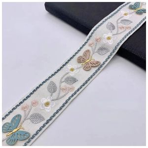 カーテンカーテンソファアクセサリーレース3つの蝶のリボン刺繍バランス装飾WELT豪華