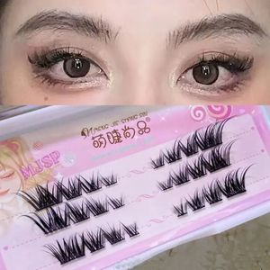 5Rows Cat Eye Lashes DIY Eyelash Cluster Natural Long Faux Mink Eyelashes Bunches Fake Makeup 240305