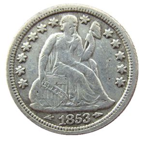 US 1853 P S Liberty Seated Dime Silver Plated Copy Coin Craft Promotion Factory nice home Accessories Silver Coins298S