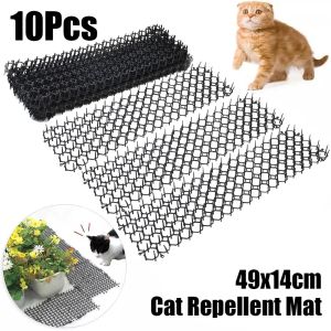 Netting 10st Cat Scat Mats Spike Anti Cat Dog Pets Herentrent Fence For Potting Flower Garden Humane Animal Expulsion Scarer 49x14cm