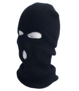 Nowa pełna maska ​​narciarska Trzy 3 -HOLAL BALACLAVA KNIT KAPA Zimowa czapka śniegu stretch cap 9283834