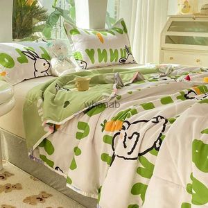 Comforters sets Summer Cute Printed Thin Quilt King Queen Size Cool Washable Air Condition Conforter Single Double Bed Throw Blankets Bedspread YQ240313