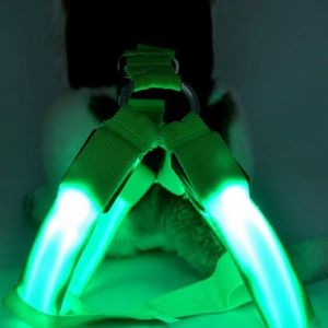 Dog Collars & Leashes USB LED Harness Pet Cat Collar Vest Safety Lighted Dogs Luminous Fluorescent222e