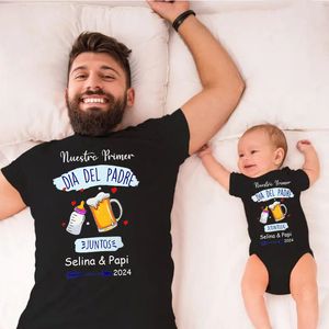 Özelleştirilmiş Babalar Günü Aile Eşleşen Kıyafetler Bebek Bodysuits Daddy Tshirts Giysileri Özel İsim Hediyesi 240301