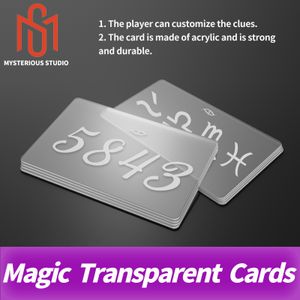 Mystisk studio Secret Room Escape Game Mekanism Props Electronic Puzzle Magic Transparent Cards Pile Clues