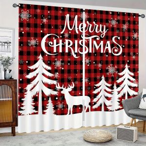 Cortinas de janela de natal decoração para casa quarto cozinha sala estar ornamento natal presentes navidad natal ano novo 2023