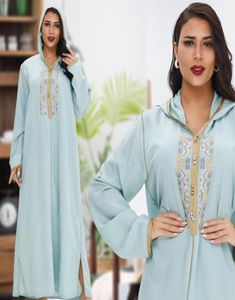 Women039s Bluzy Bluzy Caftan Marocain Abaya Dubai Turcja Islam Kaftan Sukienki Hidżab Afrykańskie sukienki dla kobiet RO7470840