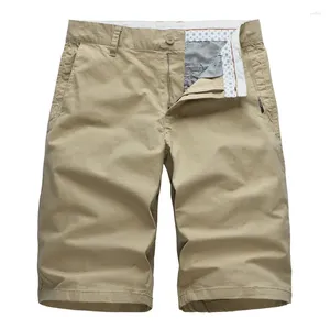 Pantaloncini da uomo Summer Cargo Short da uomo Casual Straight S Tinta unita Lunghezza al ginocchio Bermuda Masculina Tute traspiranti in cotone